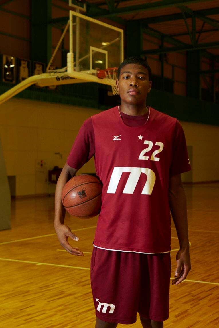 明成高校時代の八村塁　©Tadashi Shirasawa