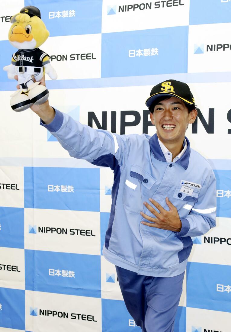 ソフトバンク2位指名の大津亮介投手（日本製鉄鹿島・177cm70kg・右投左打）　©KYODO