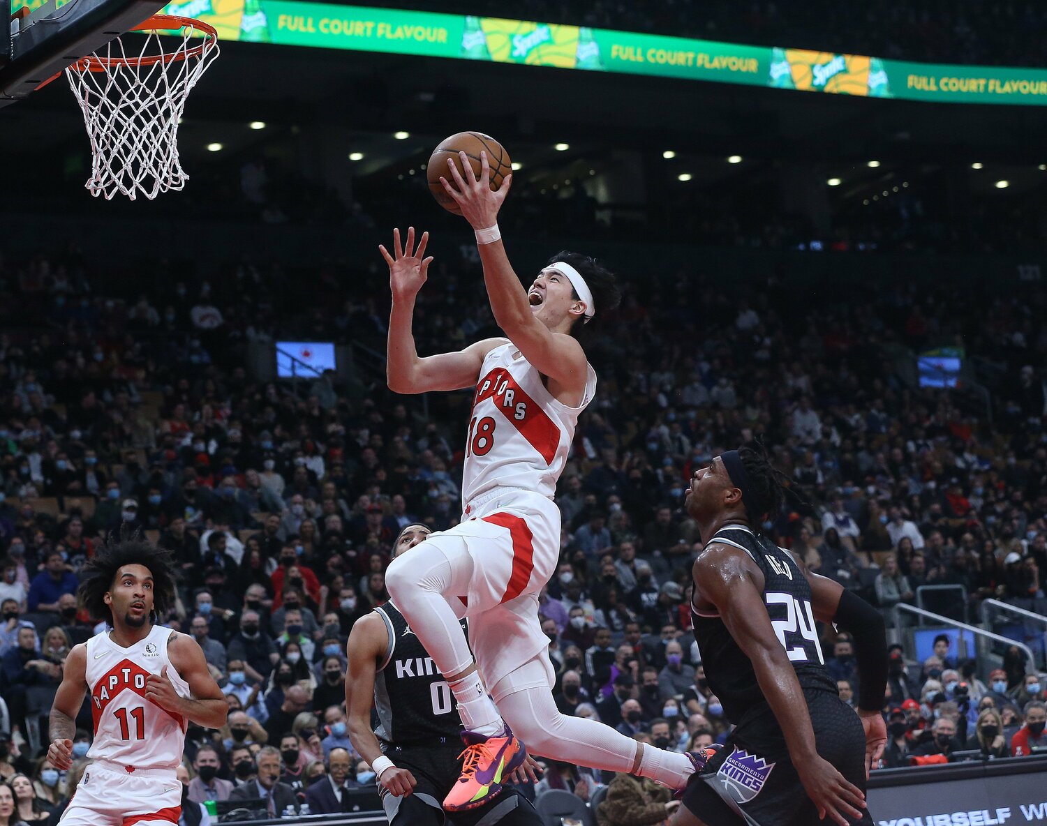 2021年12月13日サクラメント・キングス戦でダブルダブルを記録した渡邊雄太　©︎Getty Images