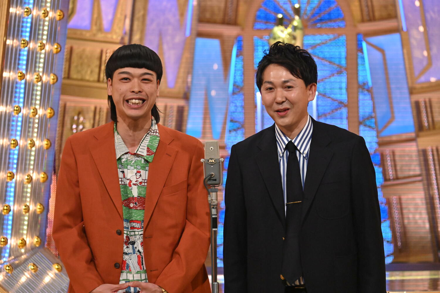 ファーストラウンド1位だったバッテリィズ（初出場）。エース（左）と寺家　©M-1グランプリ事務局