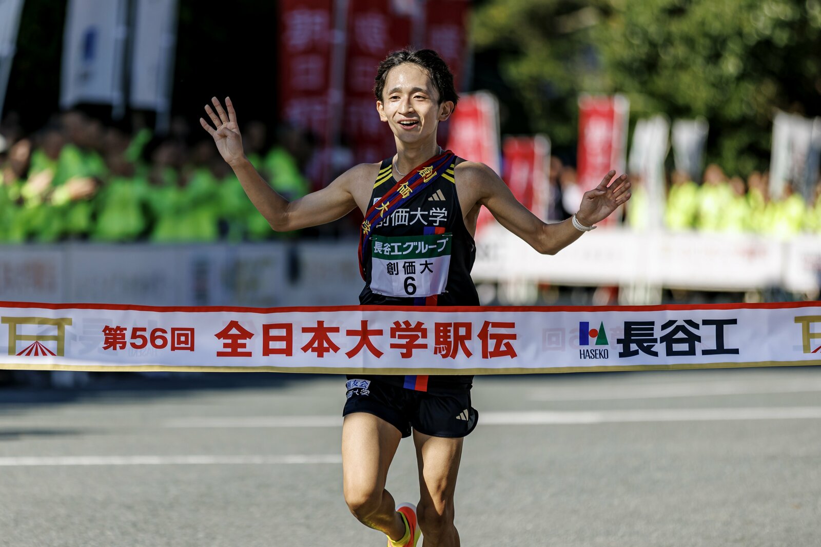 全日本大学駅伝4位でフィニッシュしたアンカー野沢悠真 ©Kiichi Matsumoto