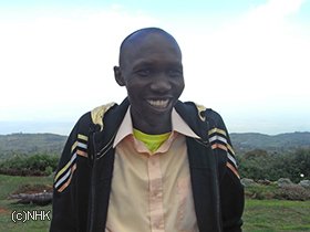 ロンドンでメダル獲得の有力候補とされるキプサング。マラソンの聖地、ケニアのイテンに暮らしている。