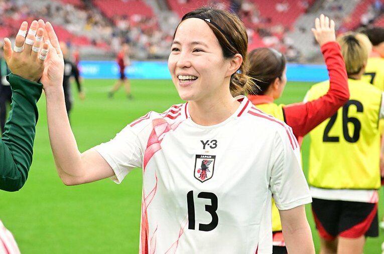 なでしこジャパンDFの北川ひかる。ニルス・ニールセン新監督のチーム作りがどう進んでいるかを証言していた ／ photograph by JFA/AFLO