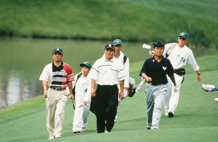 松山が優勝するまでのマスターズ日本人最高位の成績を残していた伊澤、片山（写真は2001年）ⒸGetty Images