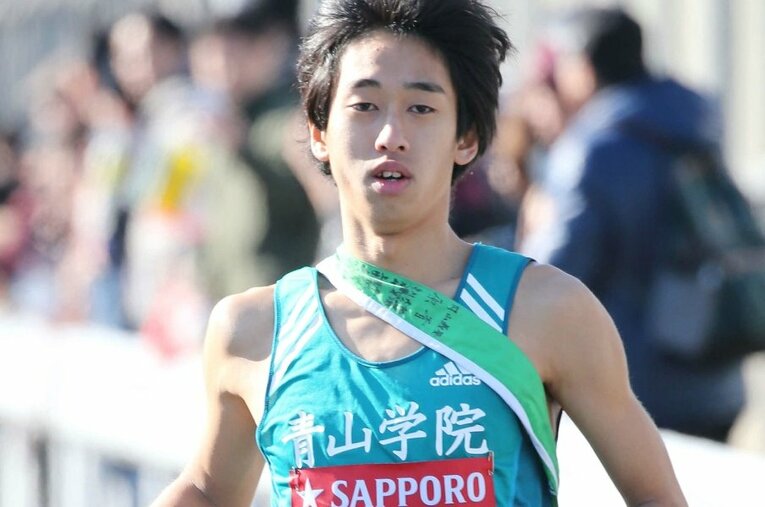 青学大の前キャプテンで、現在はサッポロビールに勤める神林勇太さん。2020年の箱根駅伝で9区区間賞を受賞した ／ photograph by JIJI PRESS