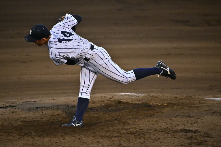 侍ジャパン大学生代表の選考合宿でも好投した渡邉　©Hideki Sugiyama