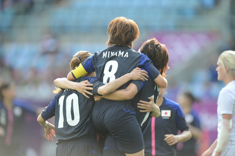 永里優季、宮間あや、澤穂希（2012年ロンドン五輪）©︎JMPA　