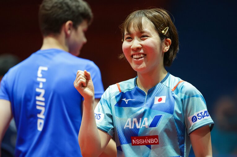 WTTコンテンダーザグレブ・女子シングルス決勝で世界ランク1位の孫穎莎を破り、優勝を果たした平野美宇　©Getty Images