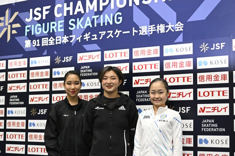 全日本選手権、表彰式後の記者会見 ©Asami Enomoto