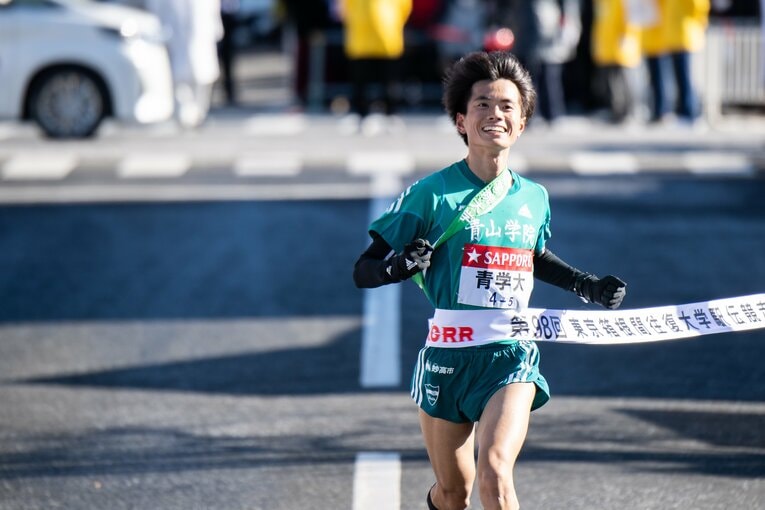 5区を走った1年生の若林については「噂に聞いていたんですけど、実際、すごかった（笑）」（竹石さん）　©Yuki Suenaga
