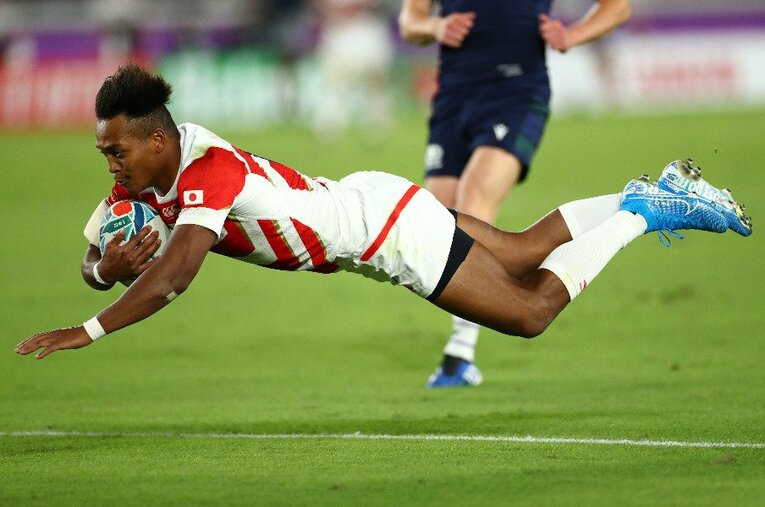 松島幸太朗／スコットランド戦 ／ photograph by Getty Images