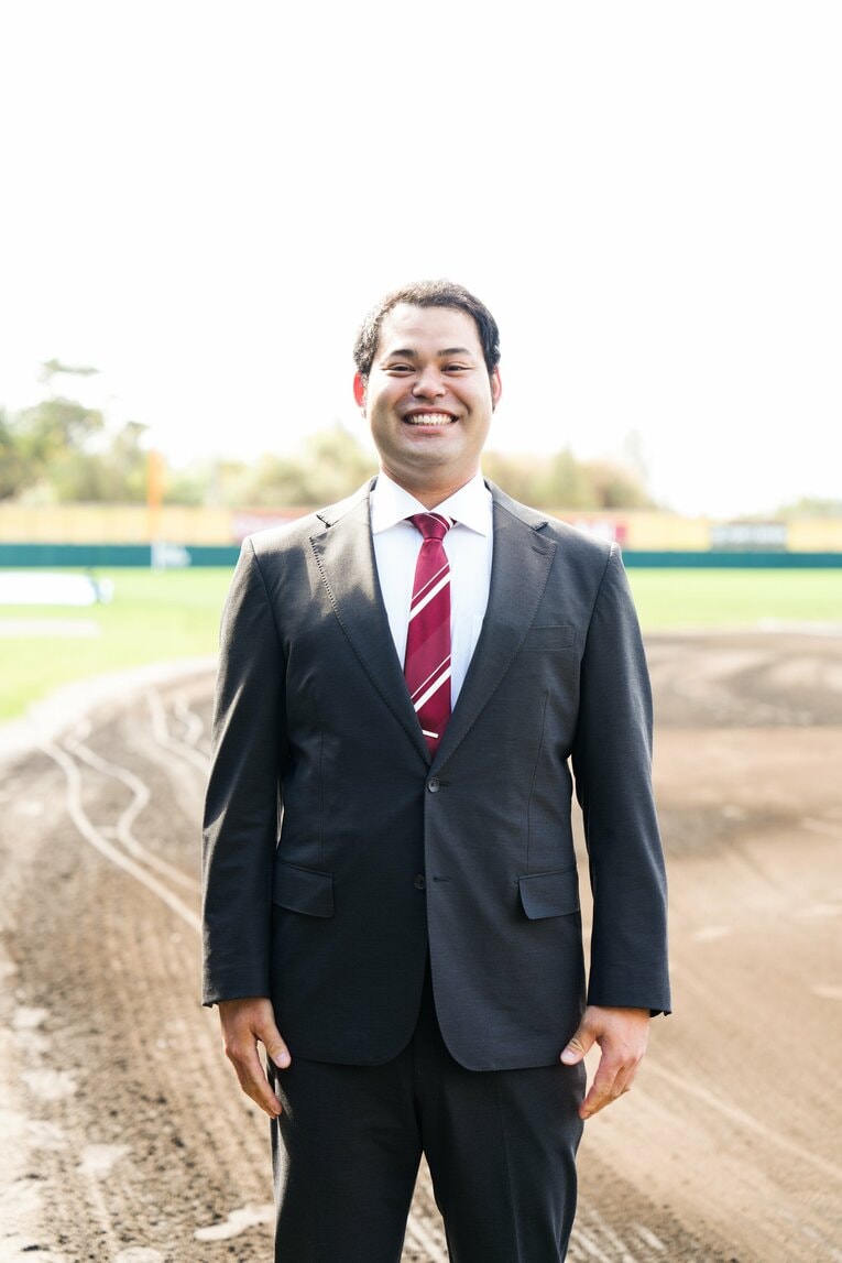 現在の岩見さん。今年から楽天スカウトに（2023年撮影）　©Rakuten Eagles