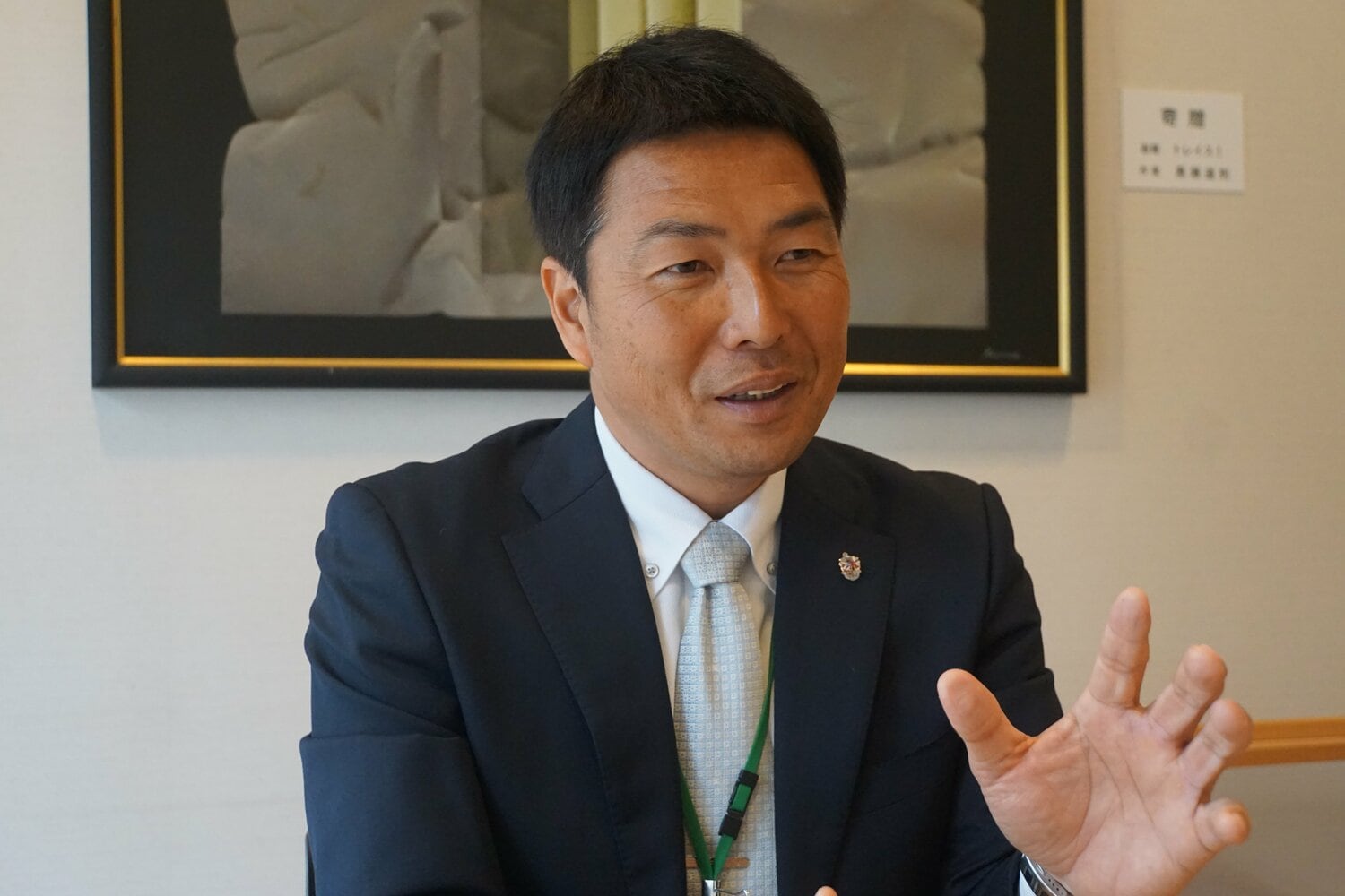 インタビューに応える小田大介監督　©Kei Nakamura