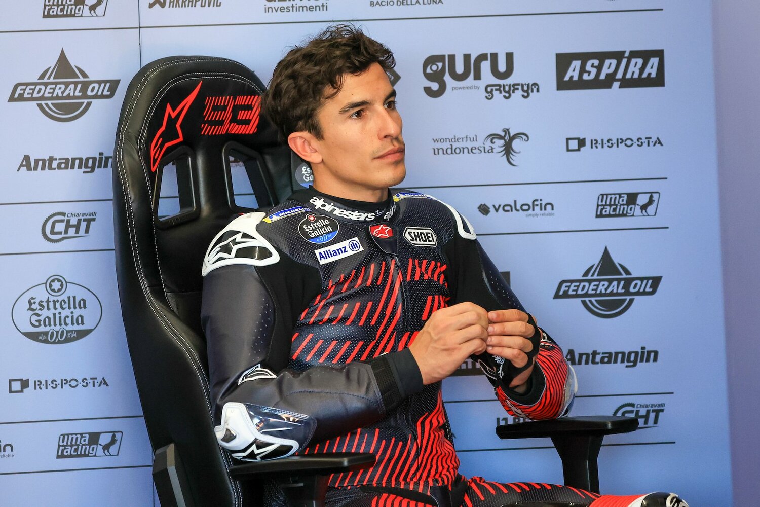 テスト中に穏やかな表情を見せるマルケス　©Satoshi Endo