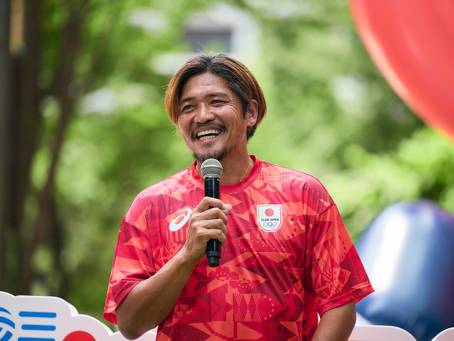 街の中でスポーツができる環境がある魅力を語る大久保嘉人 ©あと1日!三井不動産 TEAM JAPAN 応援イベント