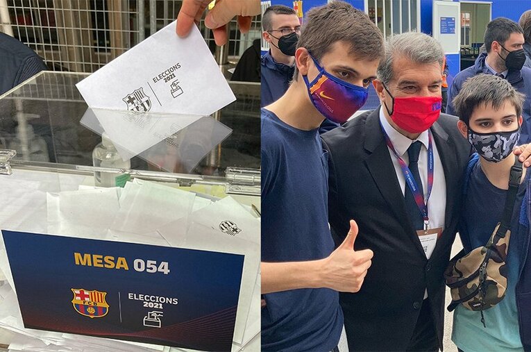 3月7日に開催されたバルサの会長選。ラポルタ新会長もカンプノウ周辺を歩いていた ／ photograph by Taku Kudo