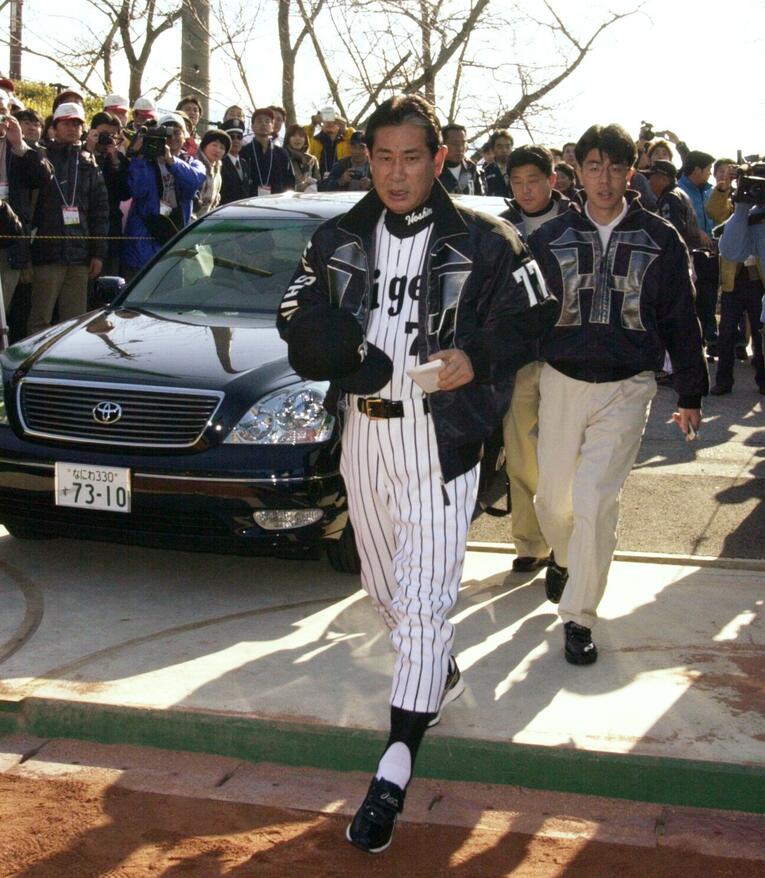 2002年、阪神の安芸キャンプで　©JIJI PRESS