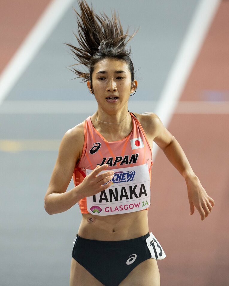 3月2日、英国グラスゴーで行われた世界室内陸上選手権3000mでアジア新記録（8分36秒03）を樹立した田中希実　©︎AFLO