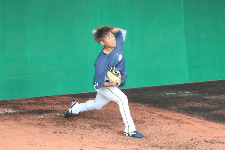 沖縄キャンプでの田口。例年とは違う取り組みを見せていたが、故障で途中離脱となった　©Fumi Sawai