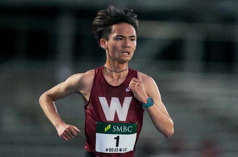 4月に行われた日本インカレ1万ｍで優勝した早大3年の山口竣平。ルーキーたちの活躍に注目が集まるが、上級生たちの実力も確かだ ／ photograph by Yuki Suenaga