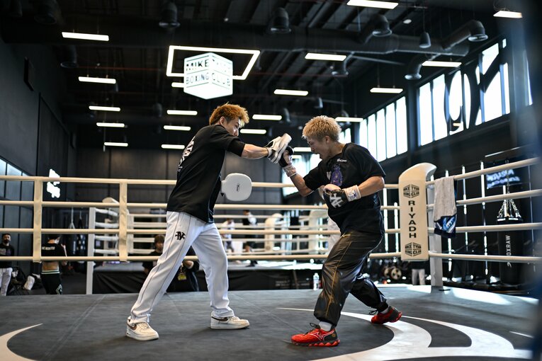 ピカソ戦直前、現地リヤドでの井上尚弥のジムワーク　©Hiroaki Finito Yamaguchi