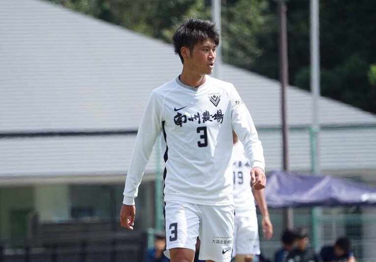 鹿屋体育大学時代の濱口功聖（現・ヴェロスクロノス都農）〈写真提供／サポーター大西勝之さん）