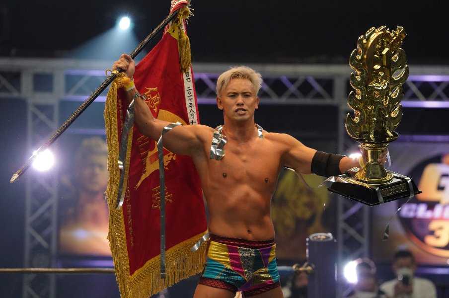 「IWGPヘビーをオレにください」G1王者オカダ・カズチカが“封印されたベルト”を求めた理由〈飯伏幸太、無念の右肩脱臼〉<Number Web> photograph by Essei Hara