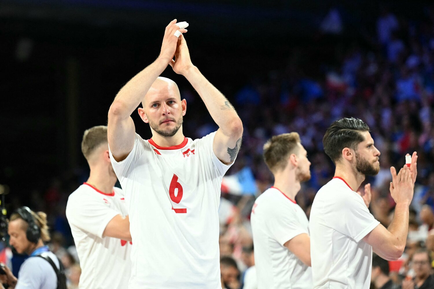 ポーランド代表としてパリ五輪のコートに立ったバトルシュ・クレク　©︎JIJI PRESS