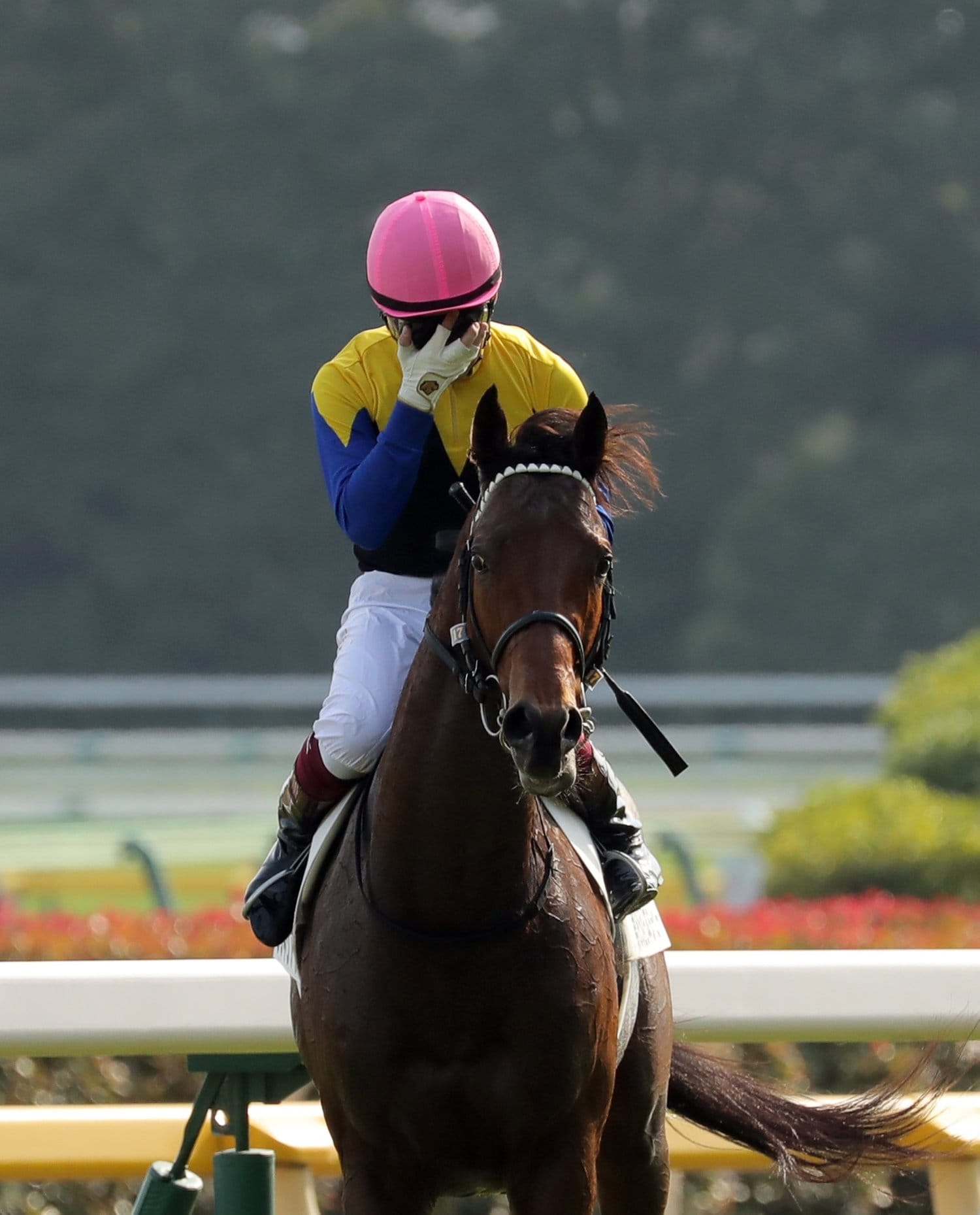 ダービーに勝利し、鞍上で涙を見せた福永祐一　(C)Sankei Shimbun