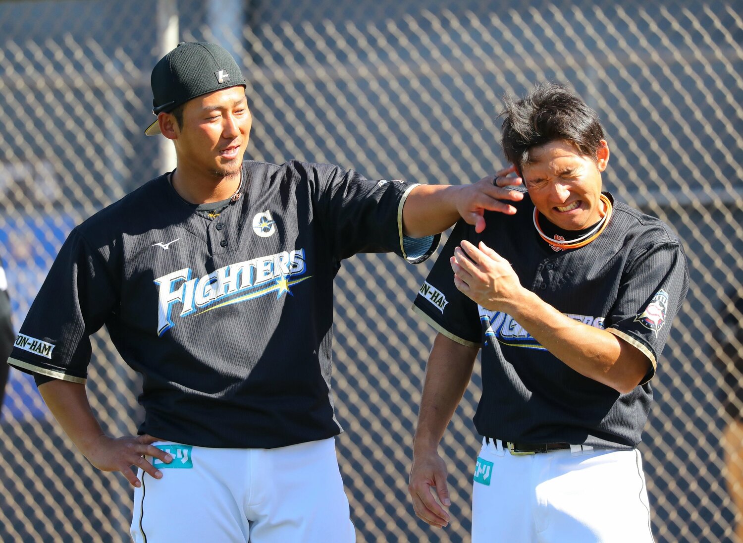 プライベートでも多くの時間を共にした中田翔と杉谷拳士。2人のやりとりにはいつも注目が集まっていた　©︎Sankei Shimbun