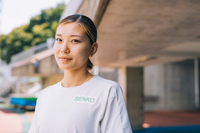 【2024年8月撮影】自身の存在を「知ってもらう」ことの大切さを語る女子走高跳の高橋渚　©Kiichi Matsumoto