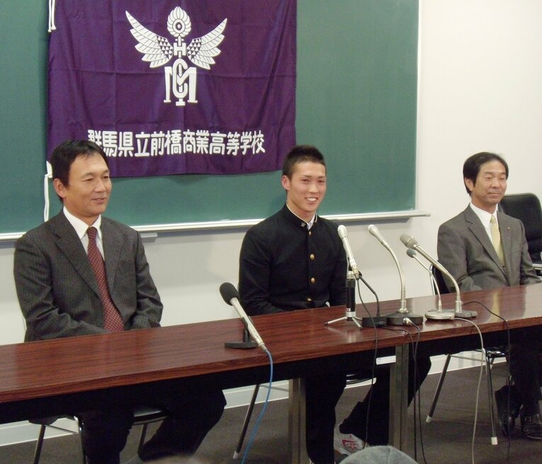 後藤駿太の高校時代、群馬・前橋商高出身。2011年にオリックスのドラフト1位　©JIJI PRESS