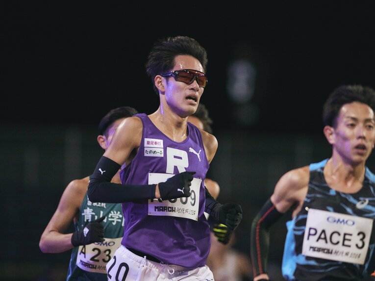 MARCH対抗戦2組、28分56秒64で3着の好走を見せた伊藤匠海（2年）　©Yuki Suenaga