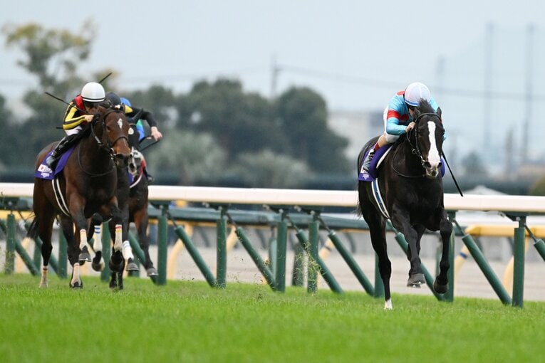 2着に敗れたものの、リバティアイランドと川田将雅はイクイノックスに真っ向勝負を挑んだ　©Keiji Ishikawa