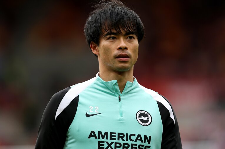 2月21日ブレントフォード戦。ブライトン7試合ぶりの勝利に貢献した三笘薫（28歳） ／ photograph by Getty Images