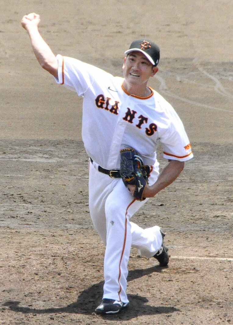 5月25日に二軍シート打撃に登板した菅野。エースの一軍復帰が待たれる　©︎KYODO