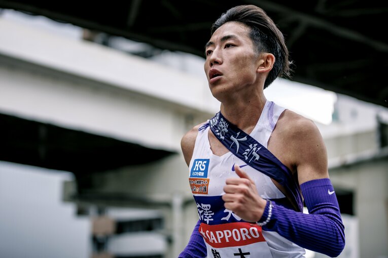 第101回箱根駅伝、復路9区の駒澤大・村上響（2年）は区間5位と好走する　©Kiichi Matsumoto