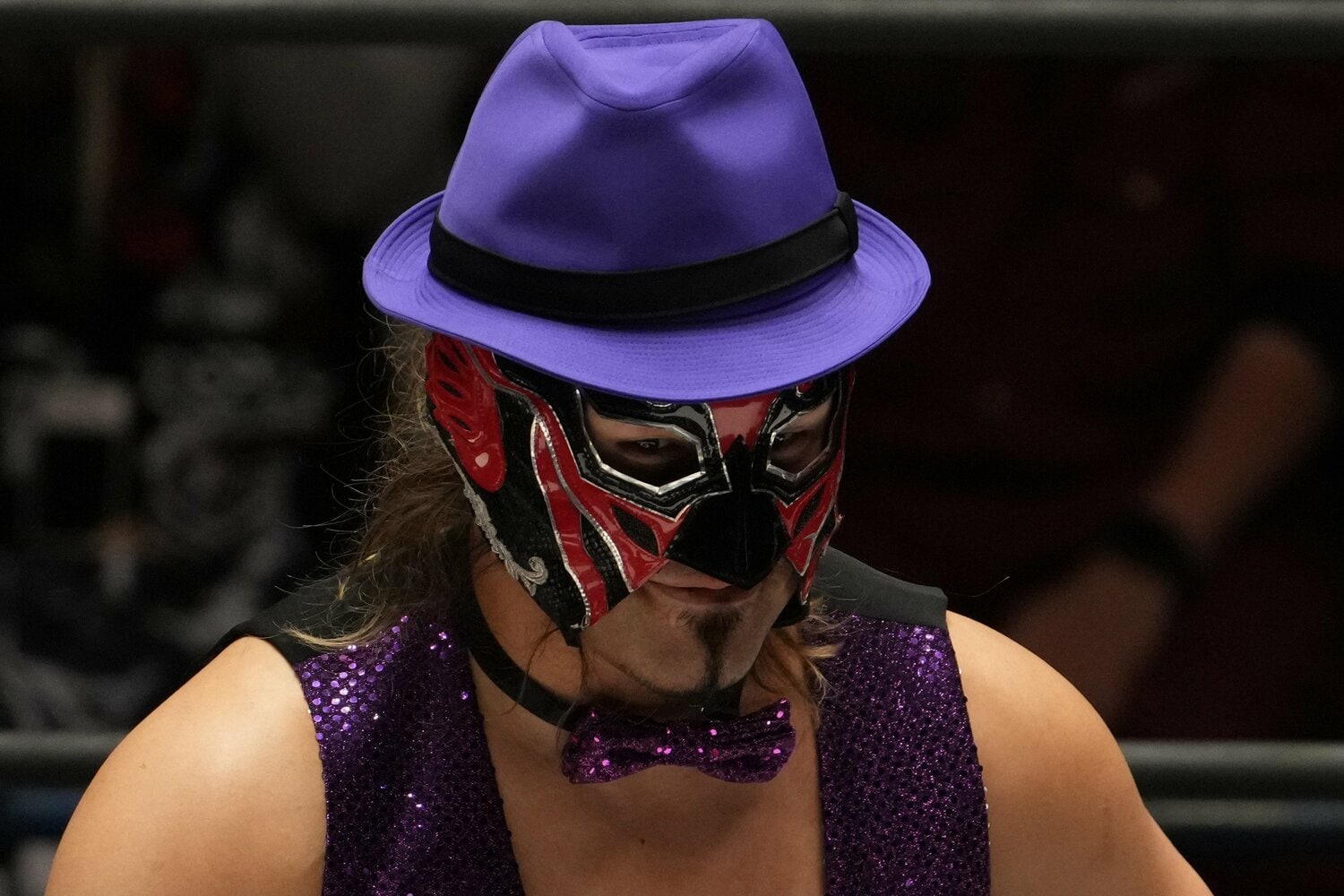 6月10日、後楽園ホールで開催した異色興行のリングに上がるエル・デスペラード　©Masashi Hara