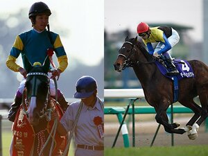 大逃げを打って直線で突き放すサイレンススズカ（左）と後方から豪快にまくって差すディープインパクト。勝負の行方、武の見解はいかに？