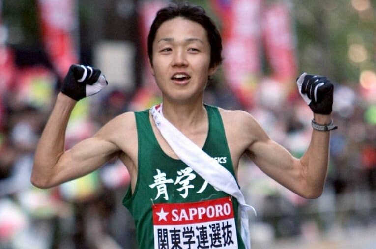 2008年の箱根駅伝。青山学院大学OBの横田竜一さんは史上最高の総合4位に入った関東学連選抜チームのアンカーを務めた ／ photograph by Sankei Shimbun