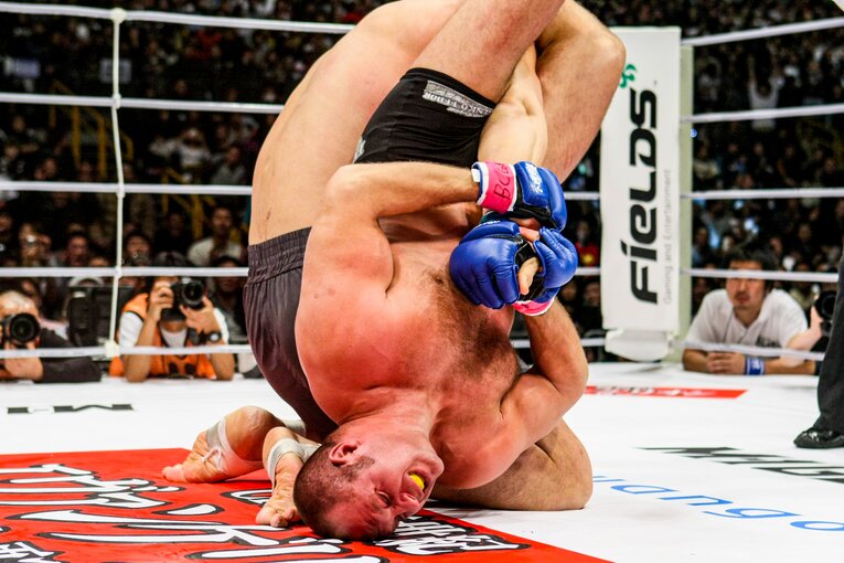 完璧な腕ひしぎ十字固めを極めて圧勝した