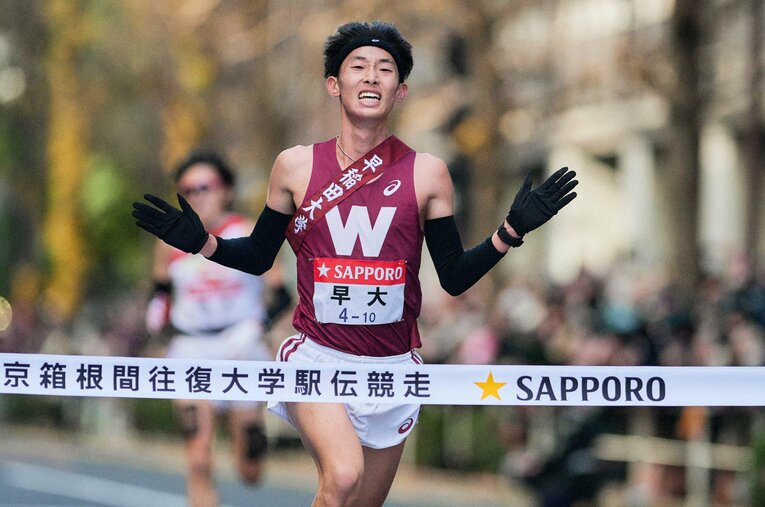 往路優勝目前だった早大は総合4位での大手町ゴールとなった。強力ルーキーが加入する来季は優勝候補の一角として臨むことに ／ photograph by Yuki Suenaga