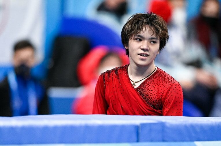 3日北京五輪のフィギュアスケートが開幕。団体戦で日本勢トップバッターを務めた宇野昌磨は自己ベストを更新する会心の演技を見せた ／ photograph by AFLO