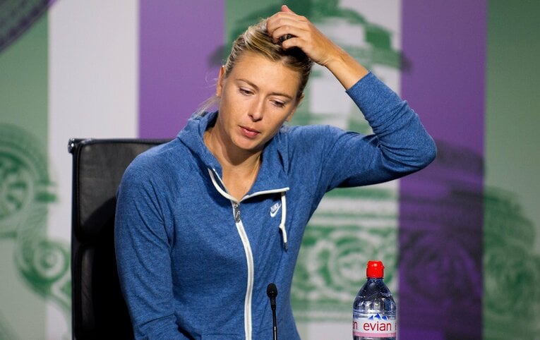2013年、ウィンブルドンの記者会見に登場したマリア・シャラポワ　©Getty Images