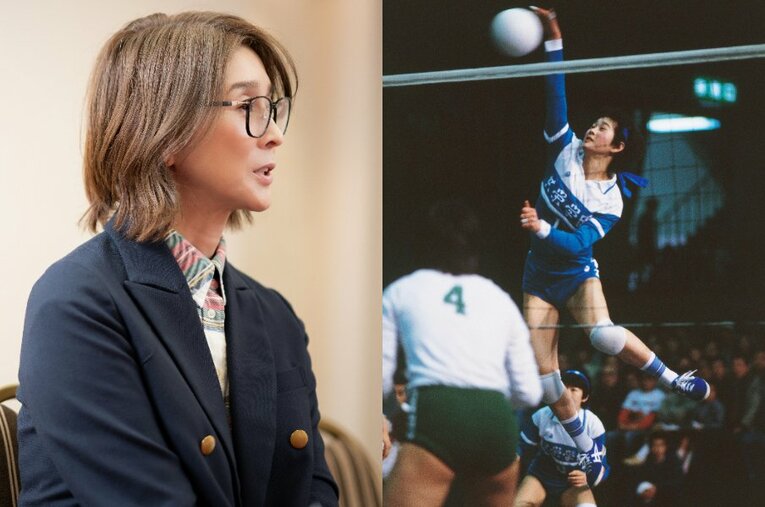 共栄学園では春高準優勝、在学中に日本代表にも選出された益子直美さん ／ photograph by L)Shiro Miyake、R)AFLO