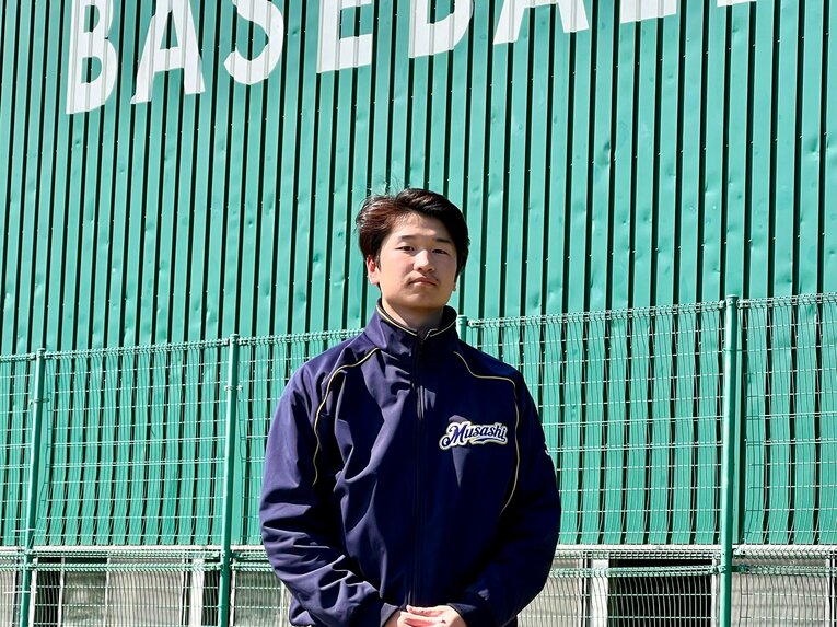 現在は強豪・武蔵大学の野球部で2年生になった弓達。「まさかの落選」の聖隷クリストファーでは主将を務めていた　©Takeshi Shimizu