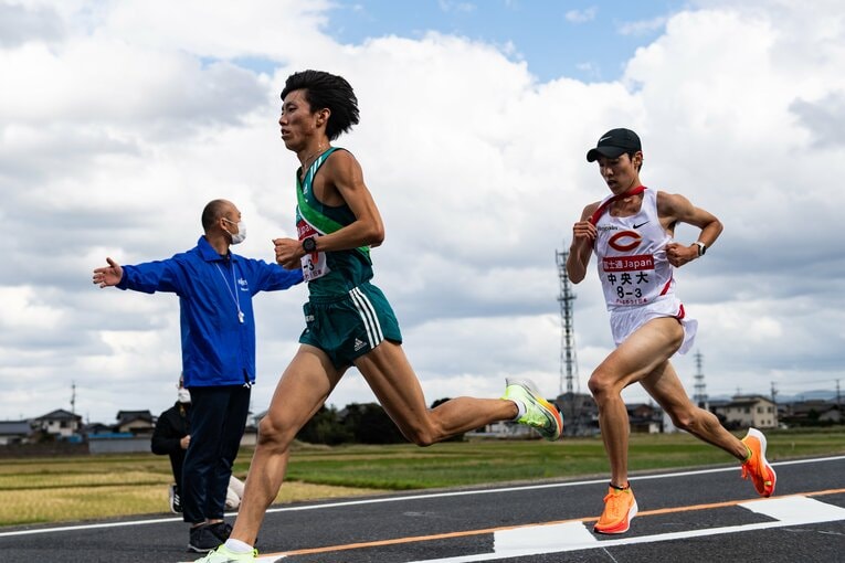 青学大のエース・近藤幸太郎（4年）。3区を走り、駒大・田澤廉（4年）に1秒差の区間3位と実力を見せた　©Nanae Suzuki