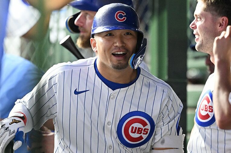 鈴木誠也はオールスター落選となったものの、打点王だけでなく本塁打王争いにも割って入り始めた ／ photograph by Daniel Bartel/Getty Images