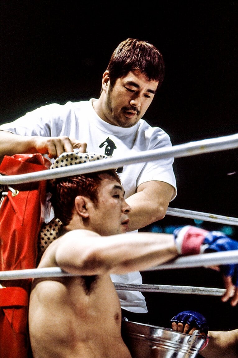 桜庭和志とセコンドの高田延彦　©Susumu Nagao