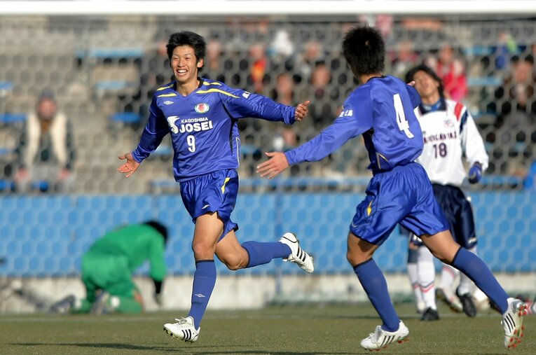 2009年1月の高校サッカー選手権。大迫率いる鹿児島城西高が滝川二高を6-2で破る。この試合後のロッカールームで「大迫、ハンパない」は生まれた　©JIJI PRESS